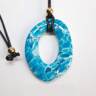 Colgante Ovalado Aguamarina