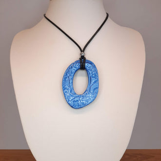 Colgante Ovalado Azul