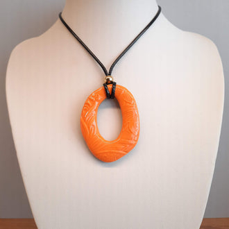 Colgante Ovalado Grande Naranja