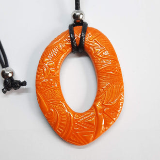 Colgante Ovalado Grande Naranja