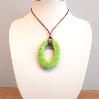 Colgante Ovalado Grande Verde