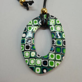 Colgante Ovalado Mosaico Verde