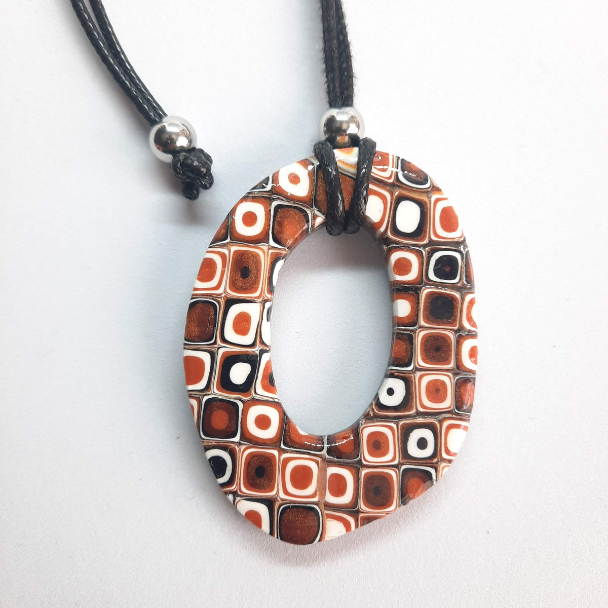 Colgante Ovalado Naranja Mosaico
