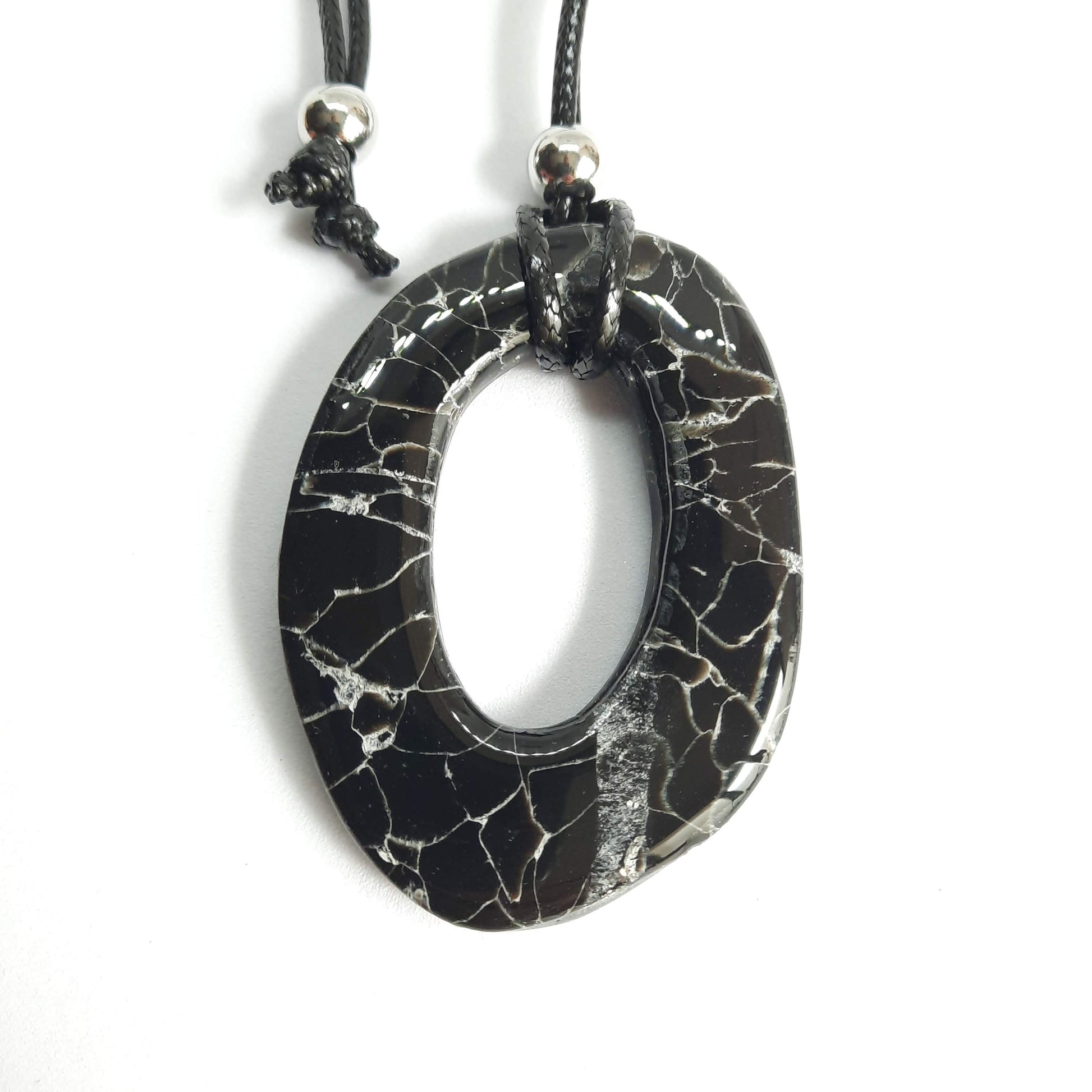 Colgante Ovalado Negro Mármol