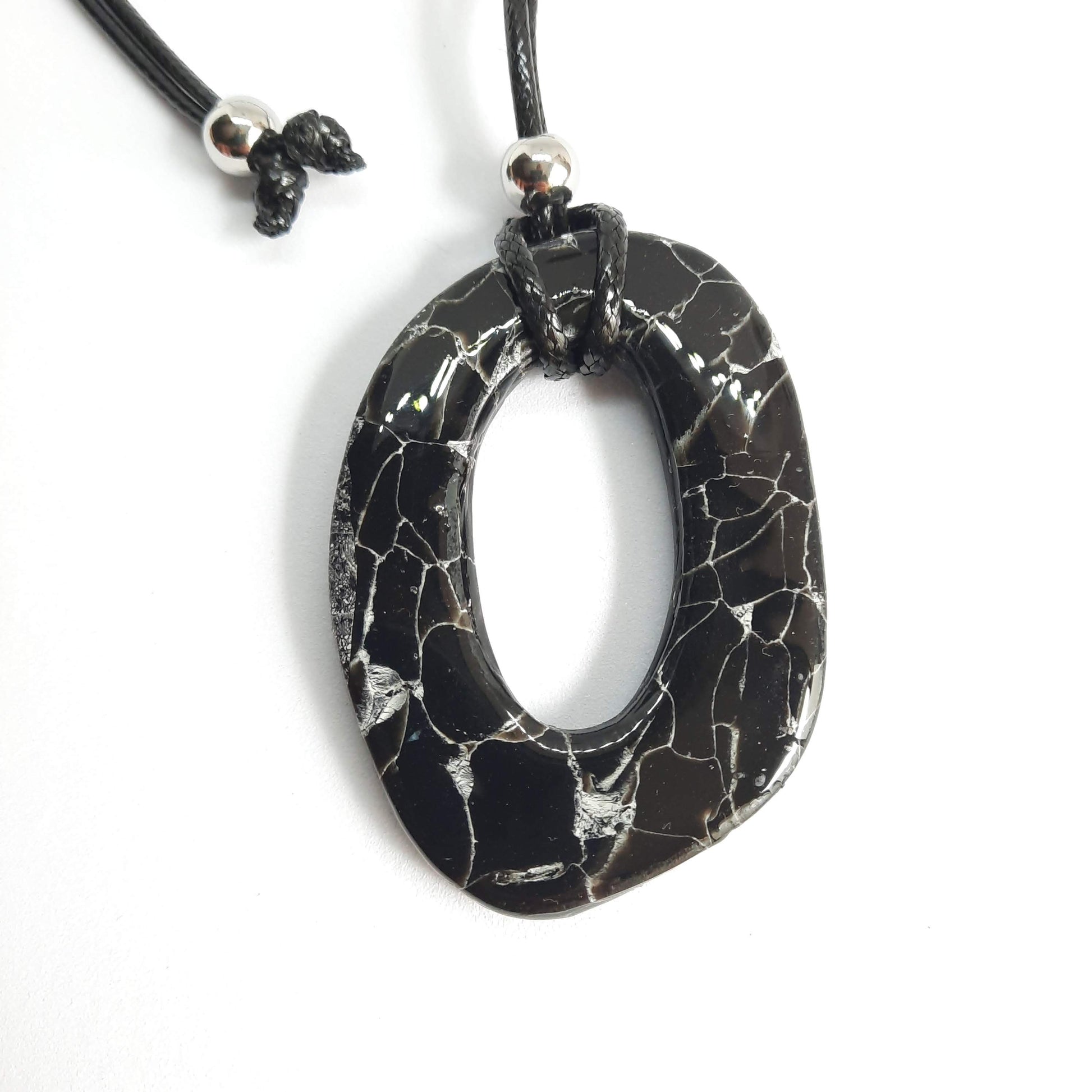 Colgante Ovalado Negro Mármol