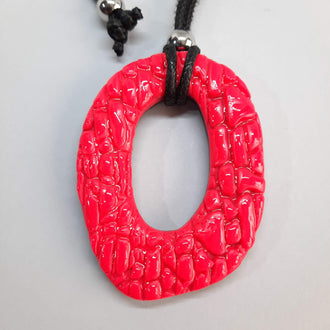 Colgante Ovalado Rosa Neon