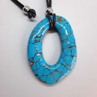 Colgante Ovalado Turquesa