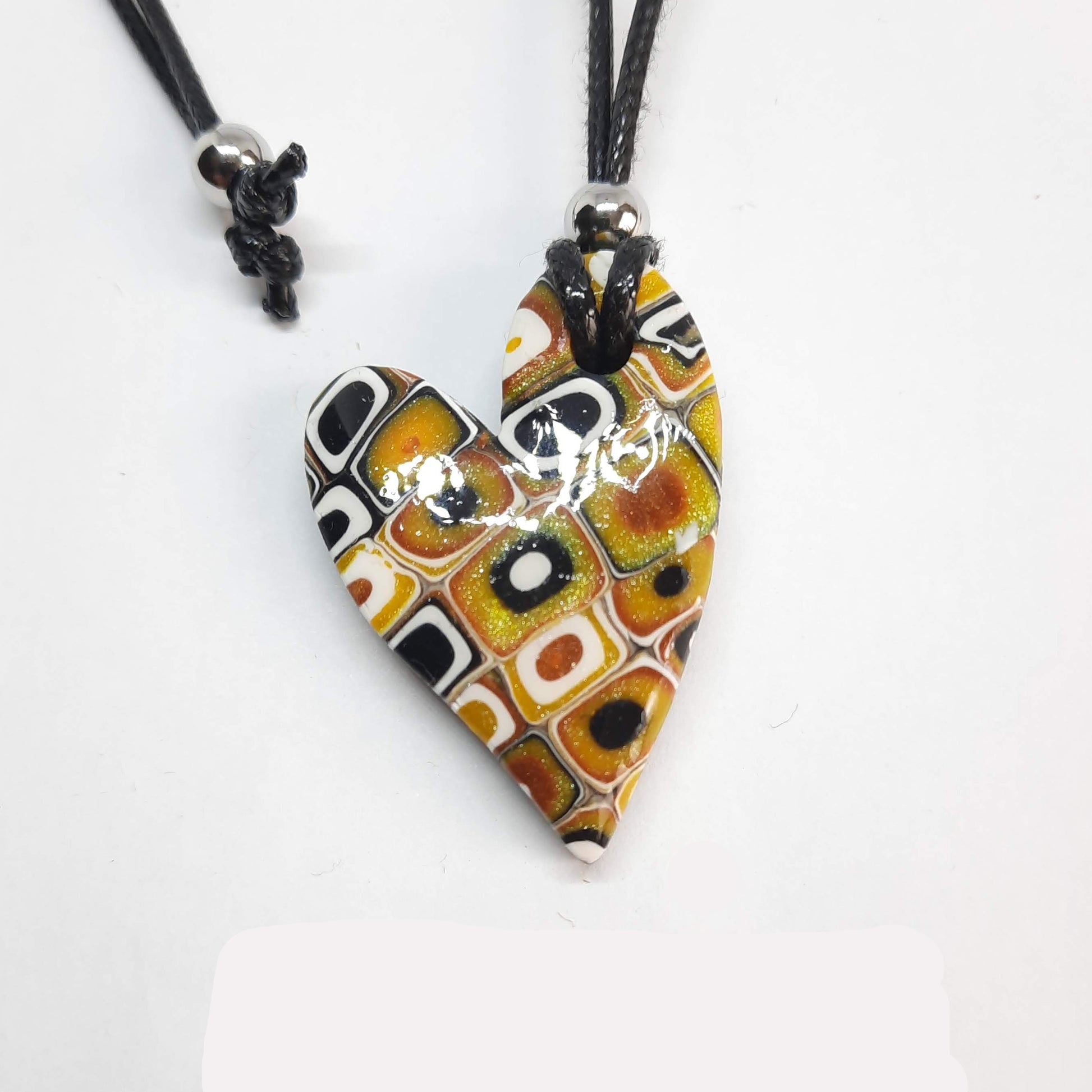 Colgante Corazón Pleno Pequeño Amarillo Antiguo