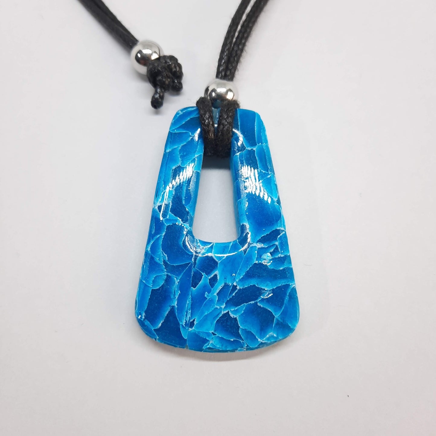 Colgante Trapecio Grande Aguamarina