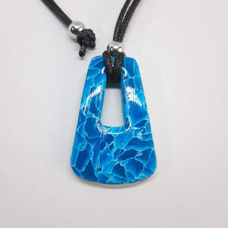 Colgante Trapecio Grande Aguamarina