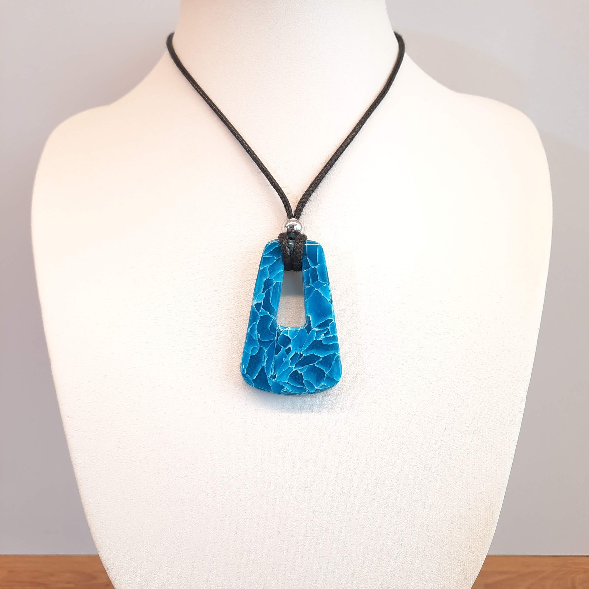 Colgante Trapecio Grande Aguamarina