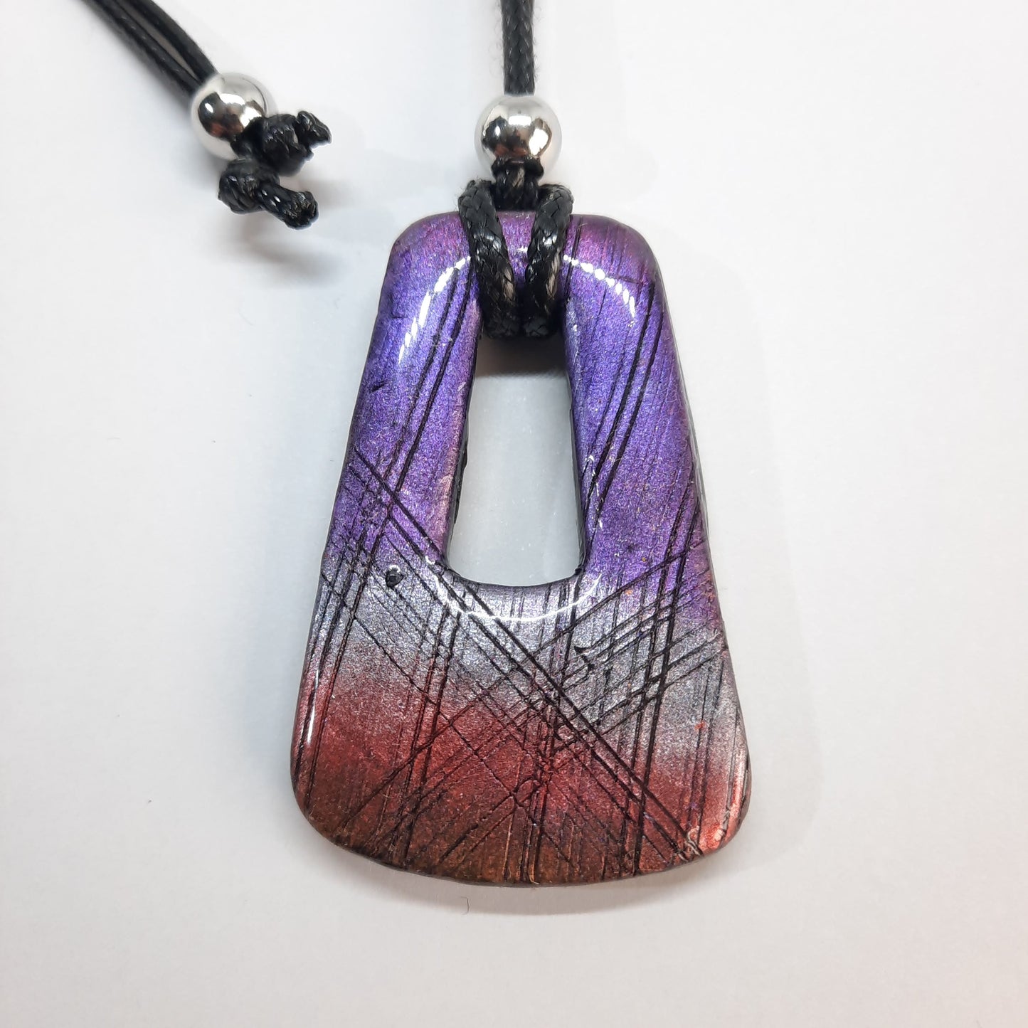 Colgante Trapecio Grande XL  Labradorita Violeta