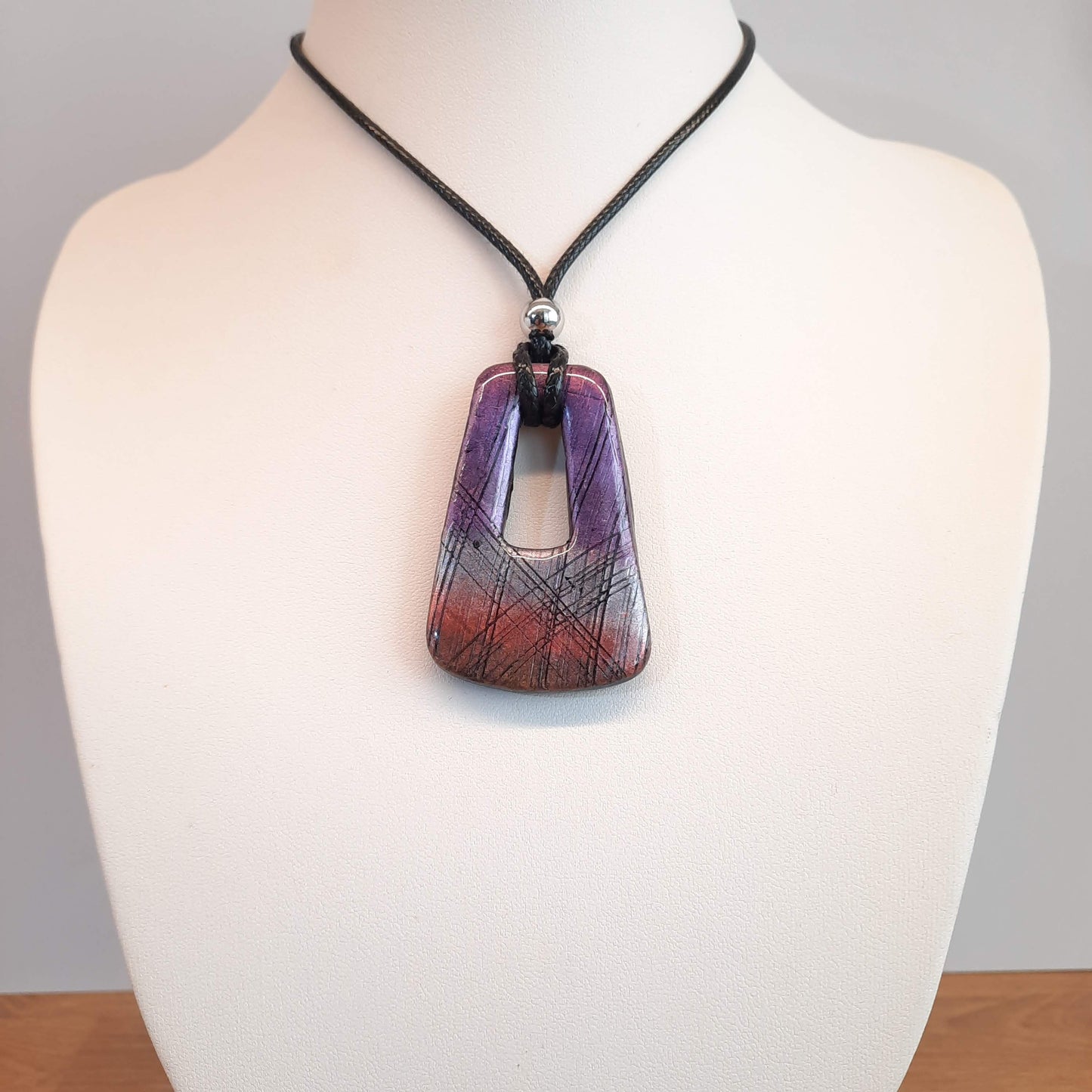 Colgante Trapecio Grande XL  Labradorita Violeta