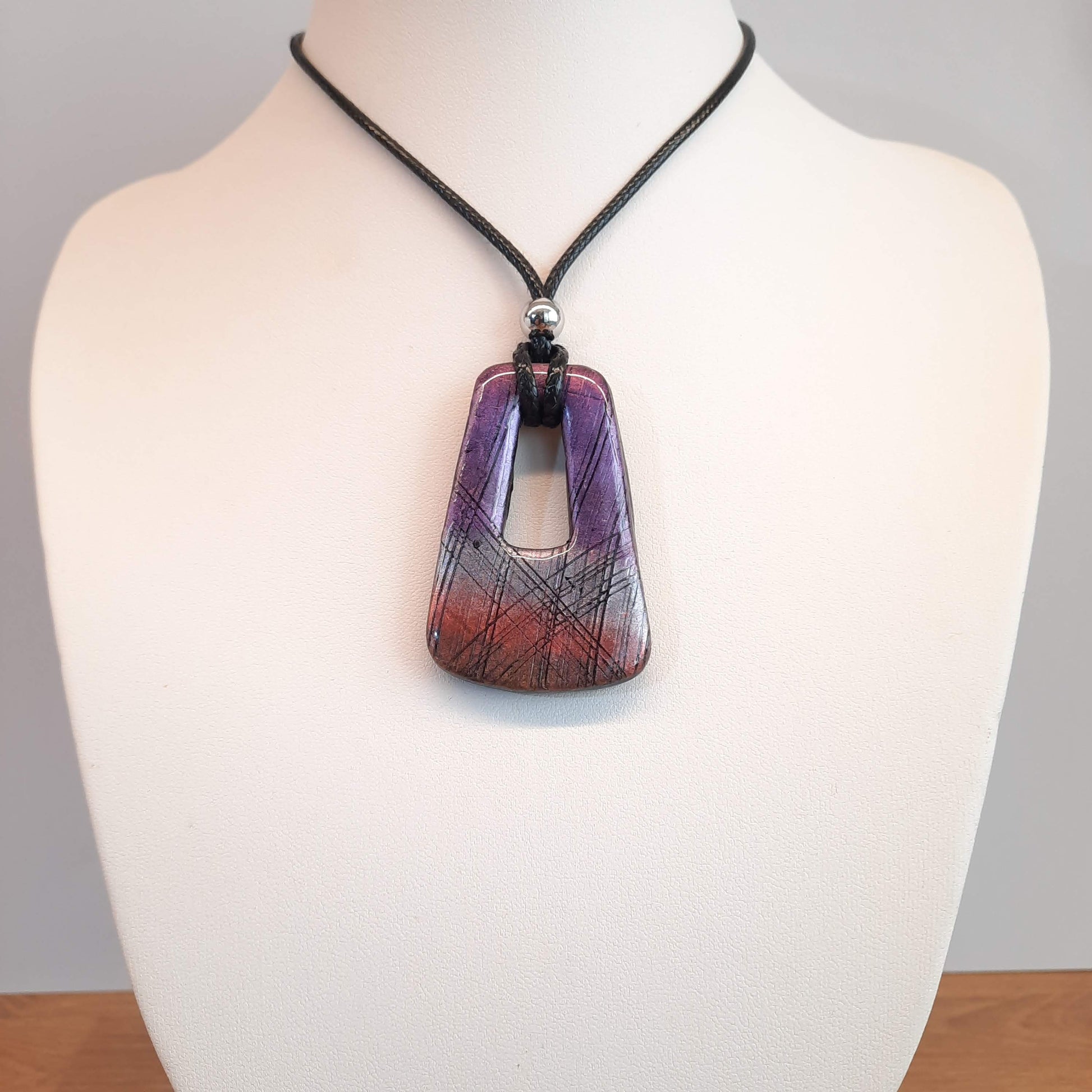 Colgante Trapecio Grande XL  Labradorita Violeta