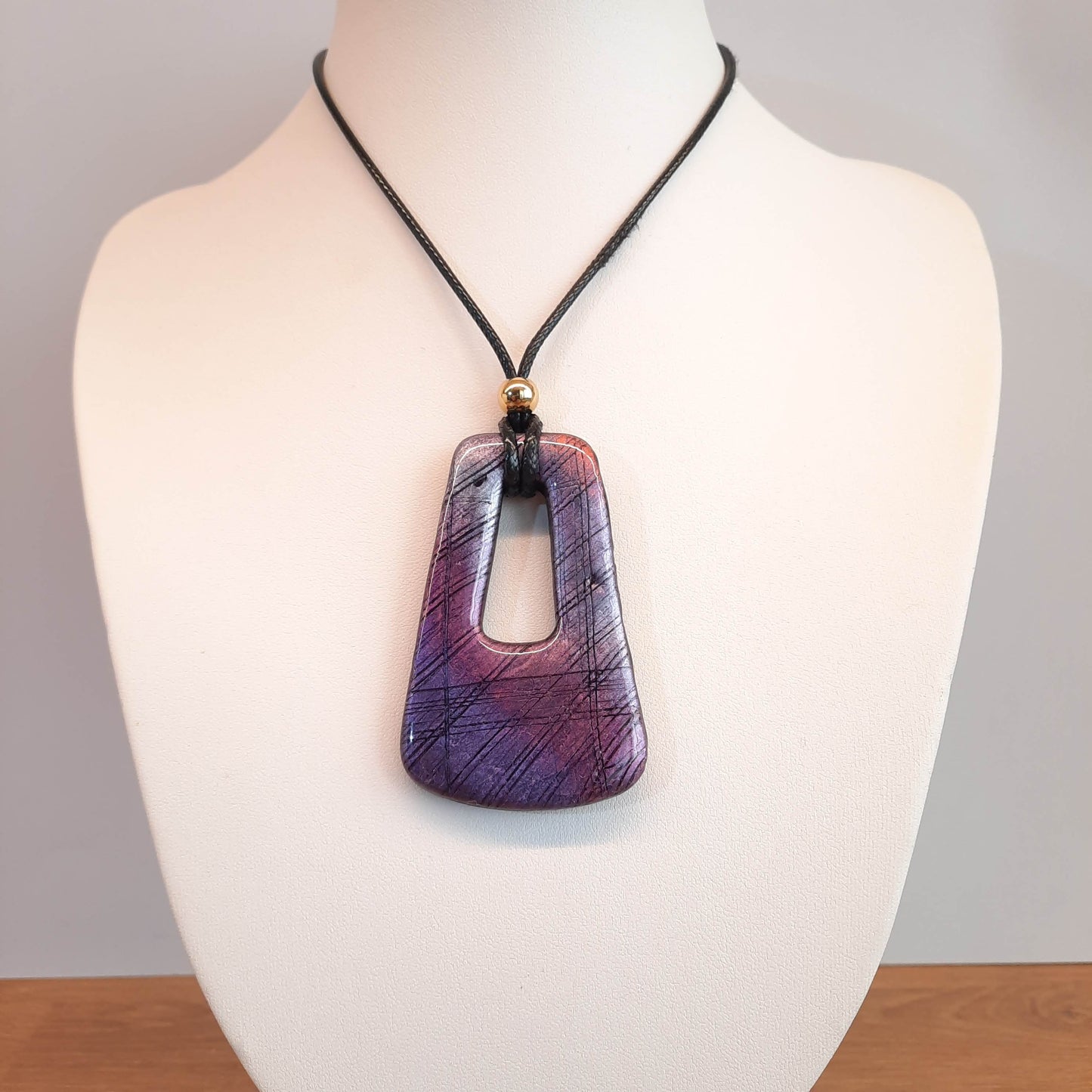 Colgante Trapecio Grande XXL Labradorita Violeta