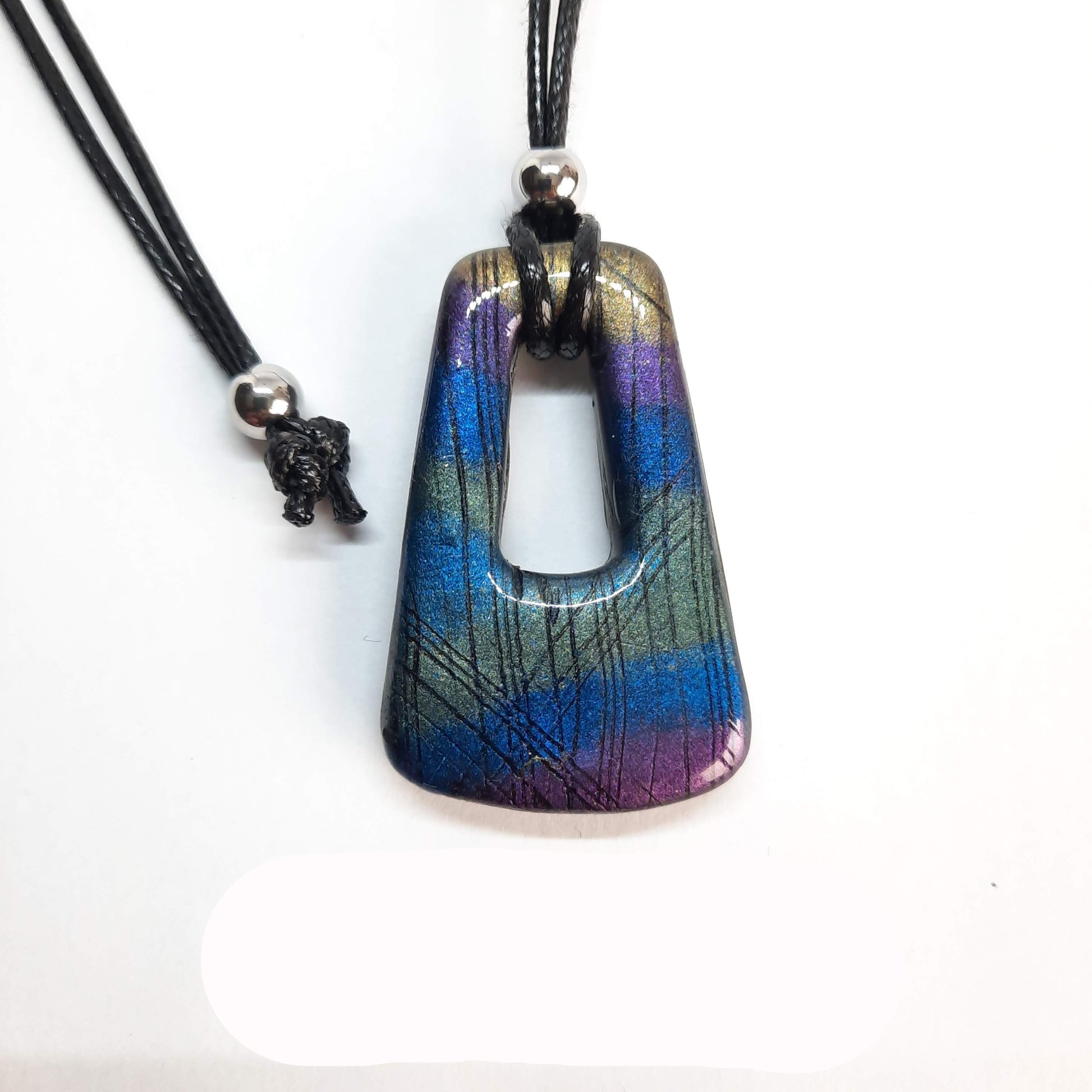 Colgante Trapecio Mediano Labradorita Violeta