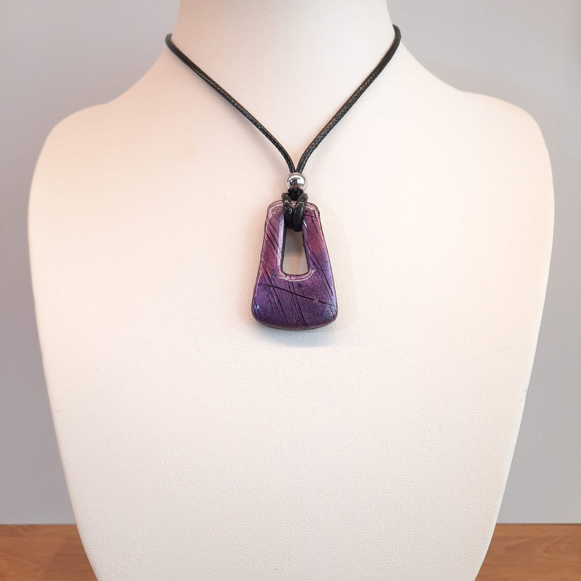 Colgante Trapecio Mediano Labradorita Violeta