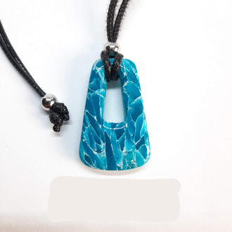 Colgante Trapecio Pequeño Aguamarina