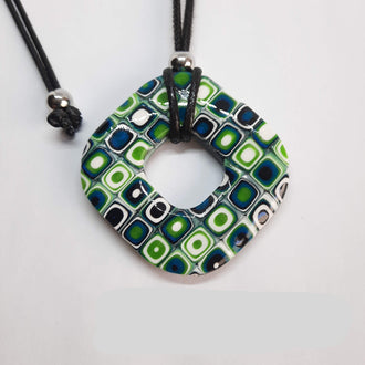 Colgante Valencia Grande Verde Blanco