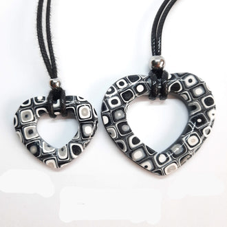 Colgantes Corazón Alma Negro Blanco