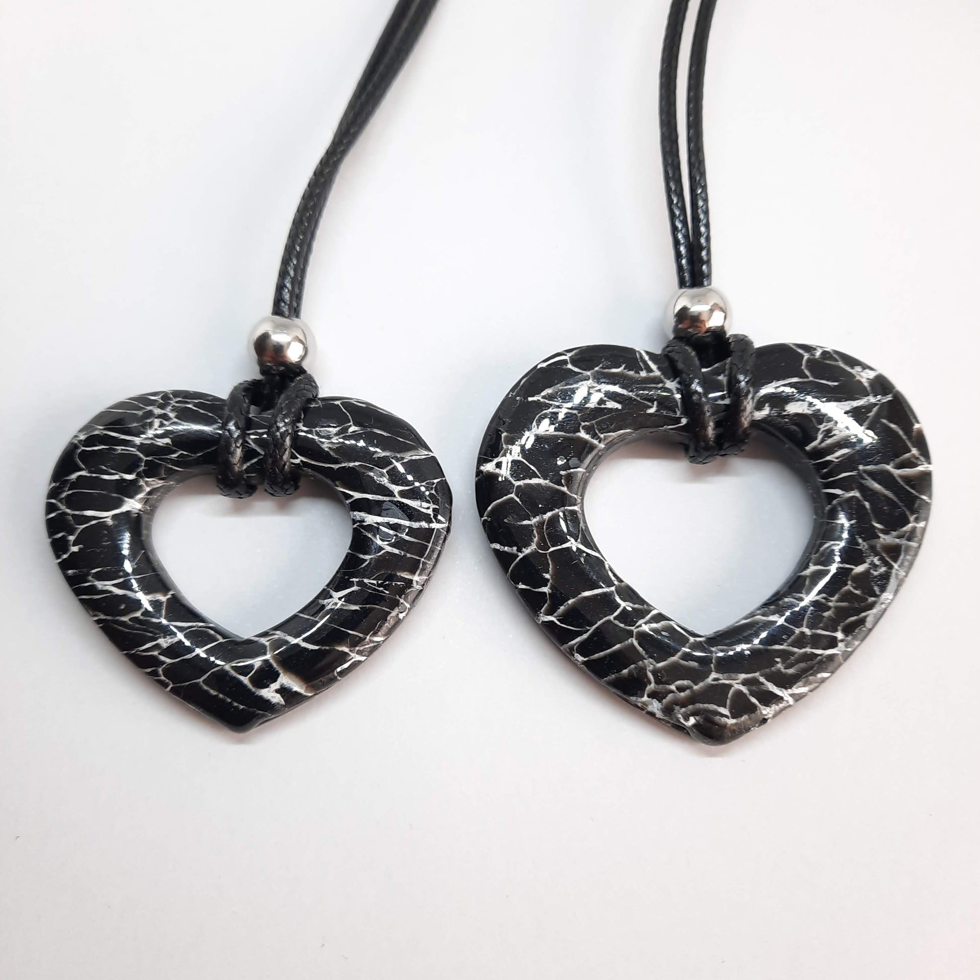 Colgantes Corazón Alma Negro Mármol
