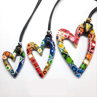 Colgantes Corazón Hueco Arcoíris