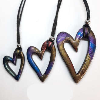 Colgantes Corazón Hueco Labradorita Violeta