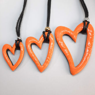 Colgantes Corazón Hueco Naranja