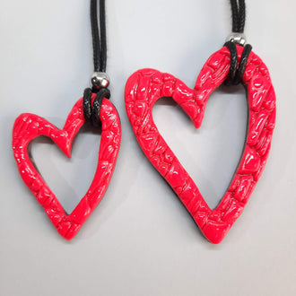 Colgantes Corazón Hueco Rosa Neon