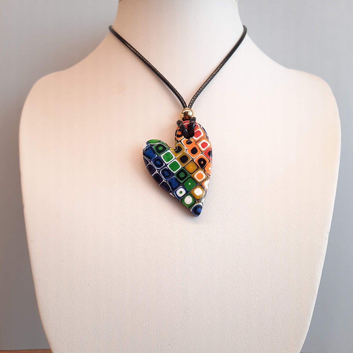 Colgante Corazón Pleno Mediano Arcoíris