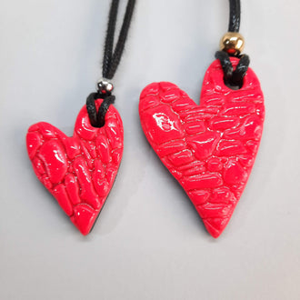 Colgante Corazón Pleno Rosa Neon