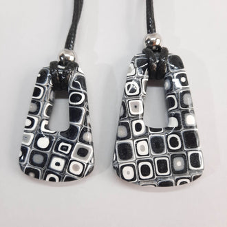 Colgantes Trapecio Negro Blanco