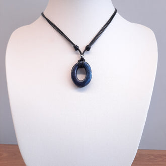 Gargantilla Con Colgante Ovalado Labradorita Azul