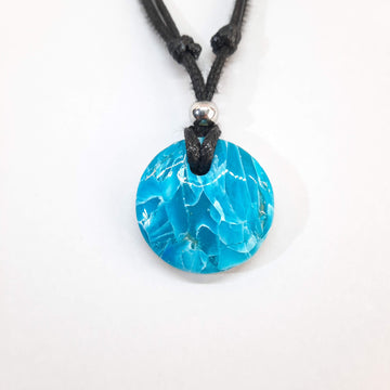 Gargantilla Con Colgante Redondo Aguamarina