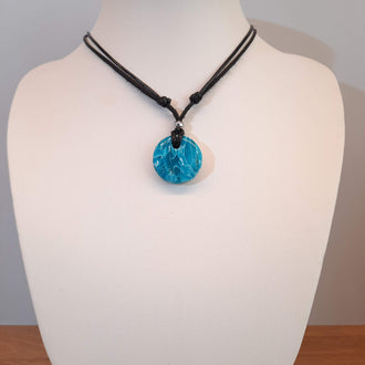 Gargantilla Con Colgante Redondo Aguamarina