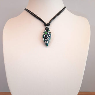 Gargantilla Con Colgante Barcelona Verde Blanco