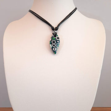 Gargantilla Con Colgante Barcelona Verde Blanco