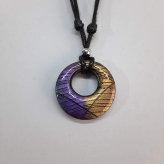 Gargantilla Con Colgante Circulo Labradorita Violeta