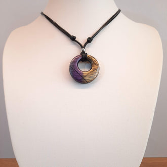 Gargantilla Con Colgante Circulo Labradorita Violeta