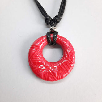 Gargantilla Con Colgante Circulo Rojo