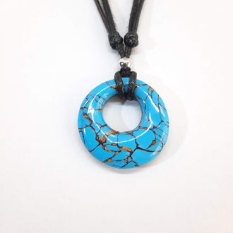 Garantilla Con Colgante Círculo Turquesa
