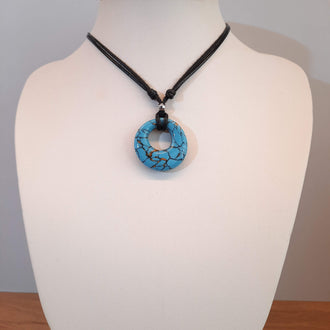 Garantilla Con Colgante Círculo Turquesa