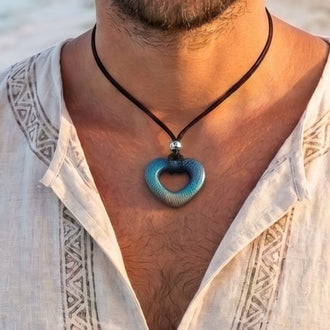 Gargantilla Con Colgante Corazón Alma Labradorita Azul