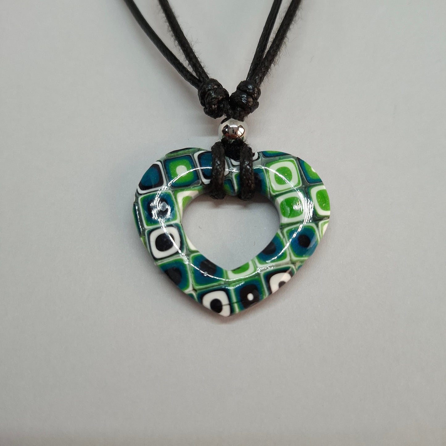 Gargantilla Con Colgante Corazón Alma Mosaico Verde