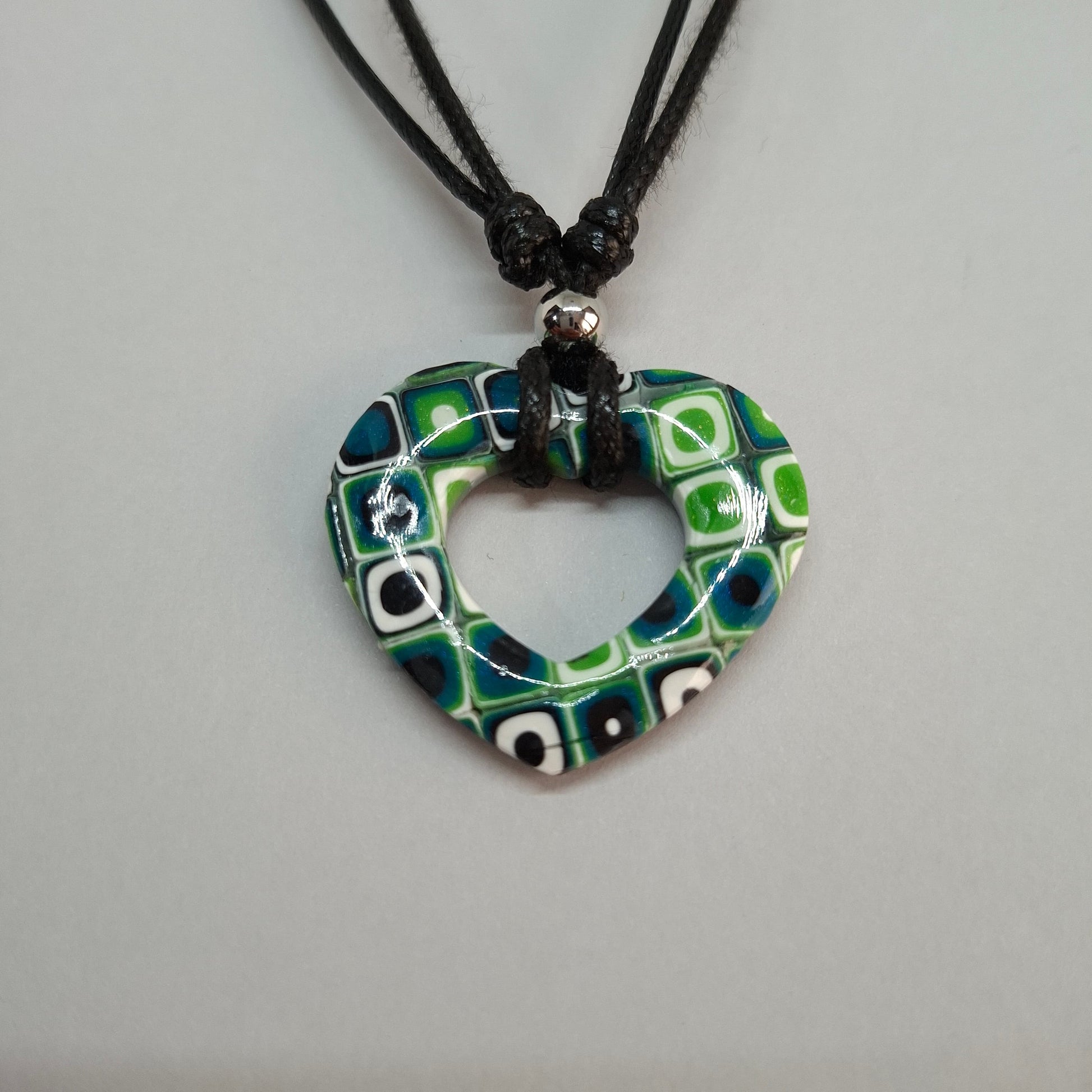 Gargantilla Con Colgante Corazón Alma Mosaico Verde