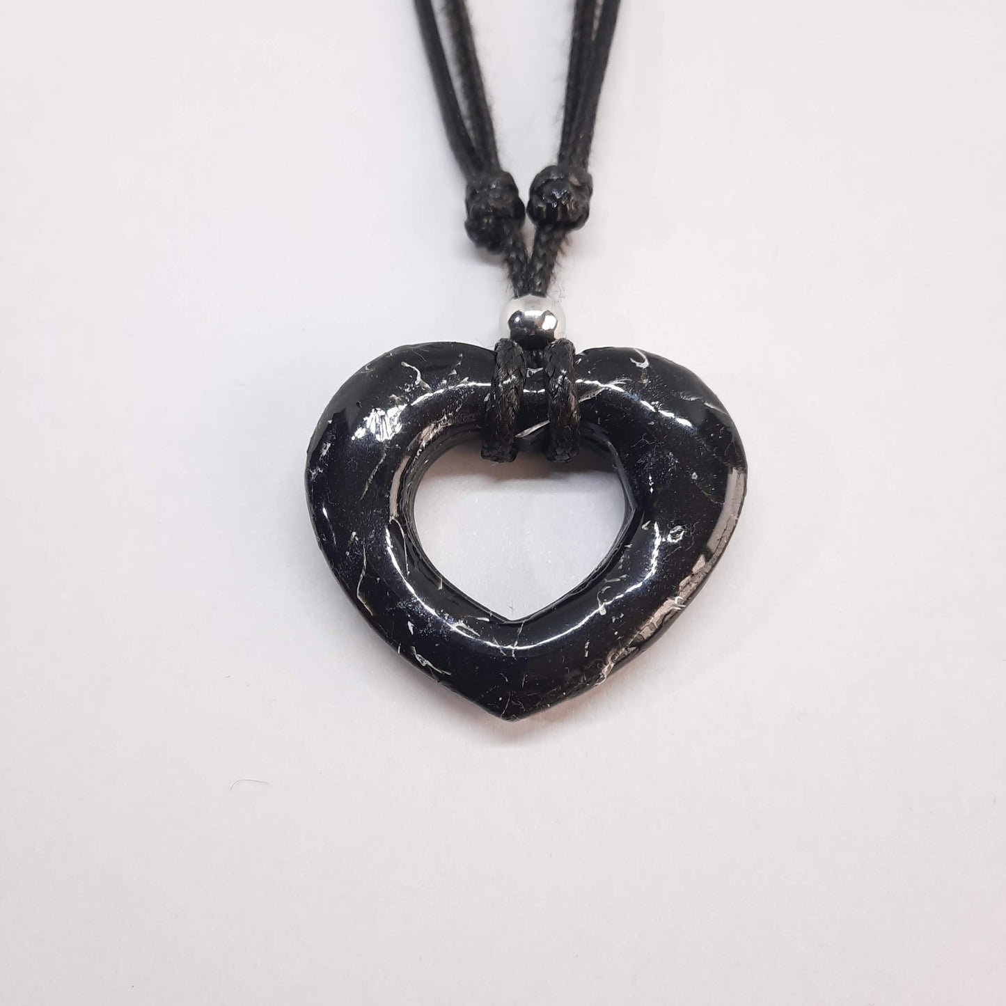 Gargantilla Con Colgante Corazón Alma Negro Mármol