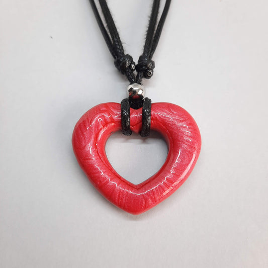 Gargantilla Con Colgante Corazón Alma Rojo
