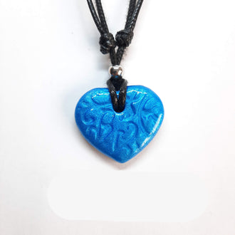 Gargantilla Con Colgante Corazón Ancho Azul