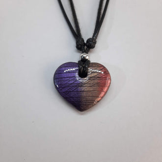 Gargantilla Con Colgante Corazón Ancho Labradorita Violeta