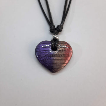 Gargantilla Con Colgante Corazón Ancho Labradorita Violeta